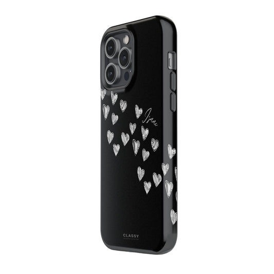 Personalized Little Hearts Couple Tough Case - Black - Classy Cases - Phone Case - iPhone 17 - Glossy -