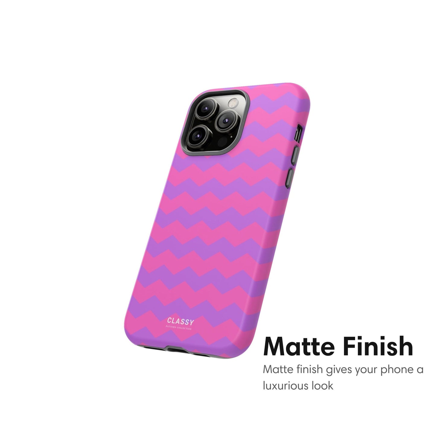 Pink and Purple Chevron Pattern Tough Case - Classy Cases - Phone Case - iPhone 17 - Glossy -