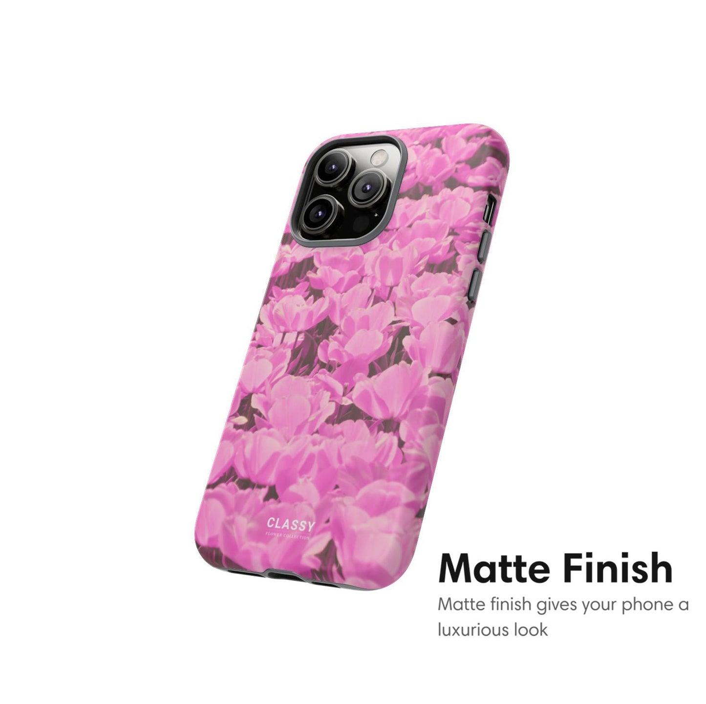 Pink Flower Art Tough Case - Classy Cases - Phone Case - iPhone 17 - Glossy -