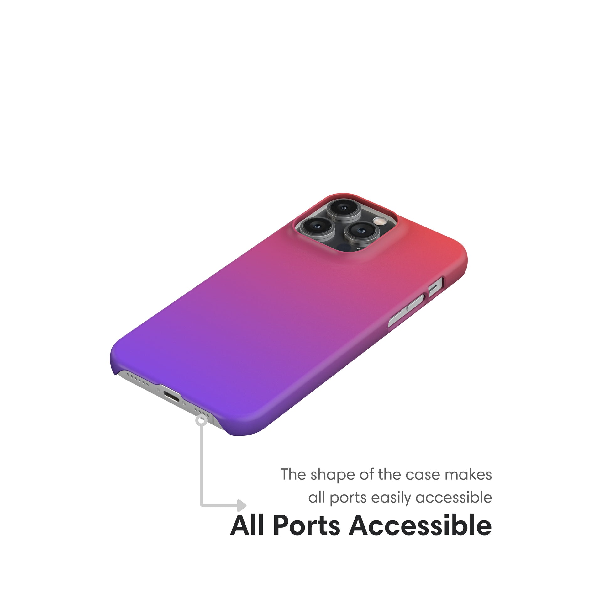 Pink and Purple Ombre Snap Case ports