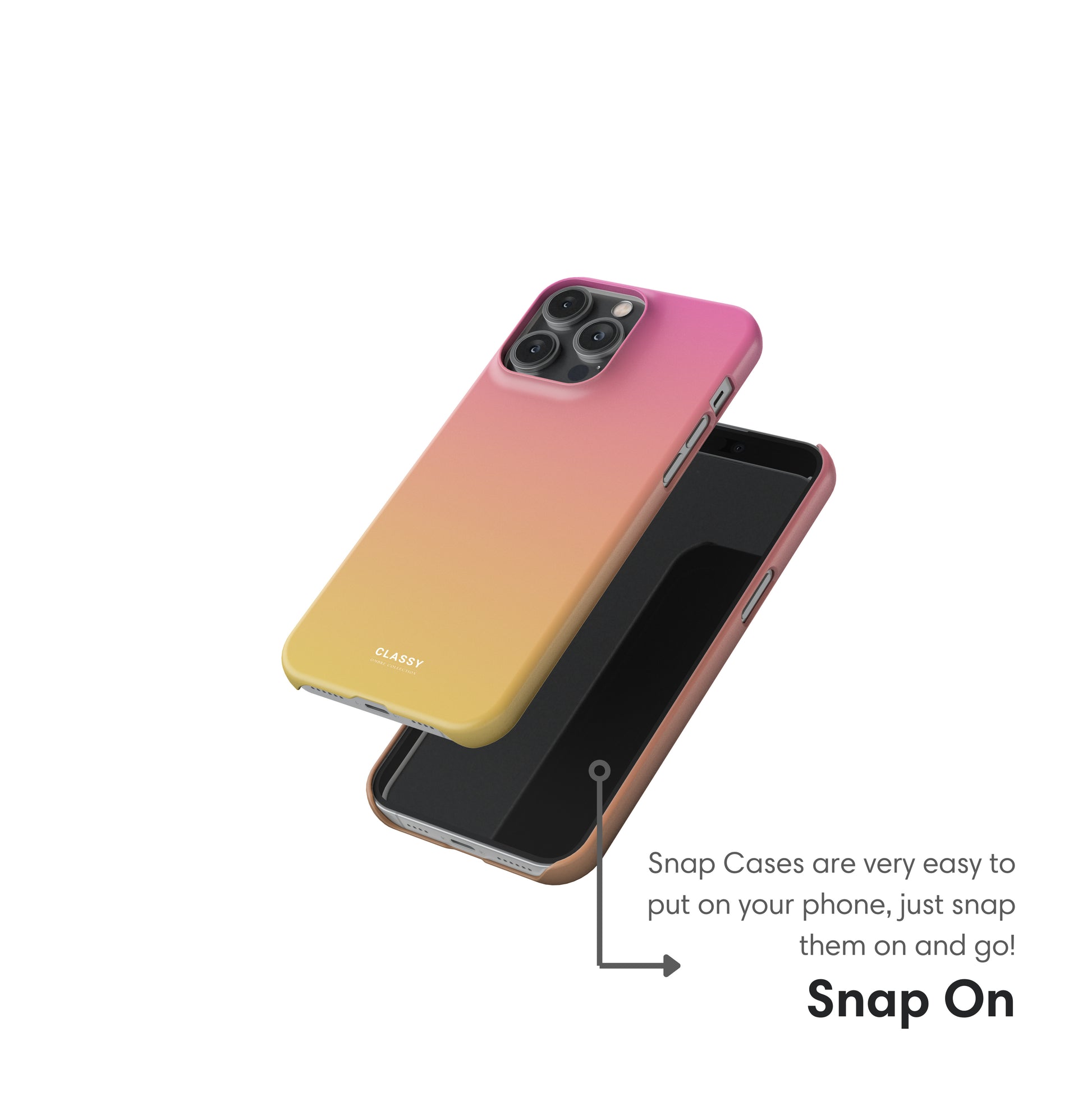 Pink and Yellow Ombre Snap Case snap on