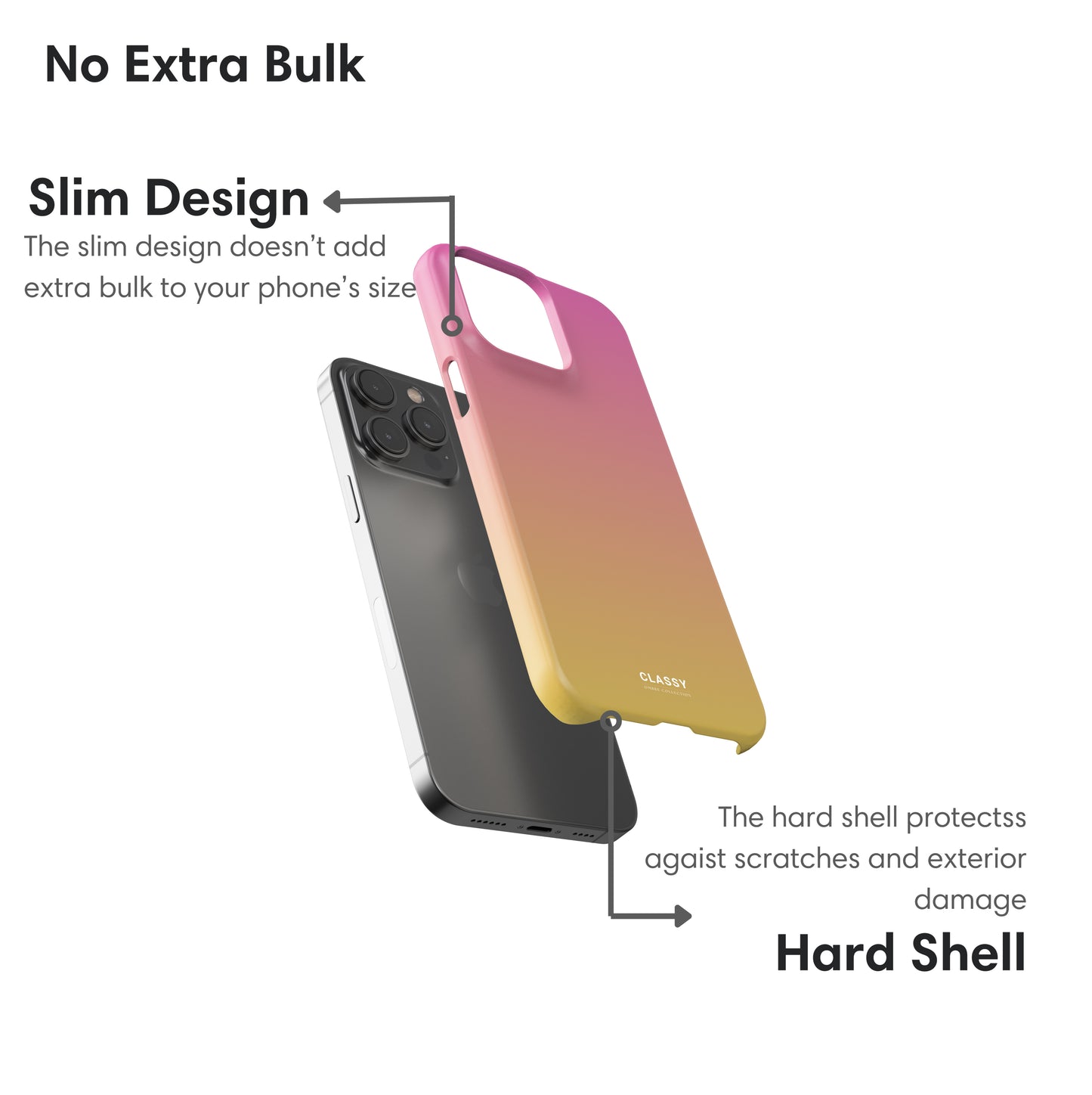 Pink and Yellow Ombre Snap Case layers