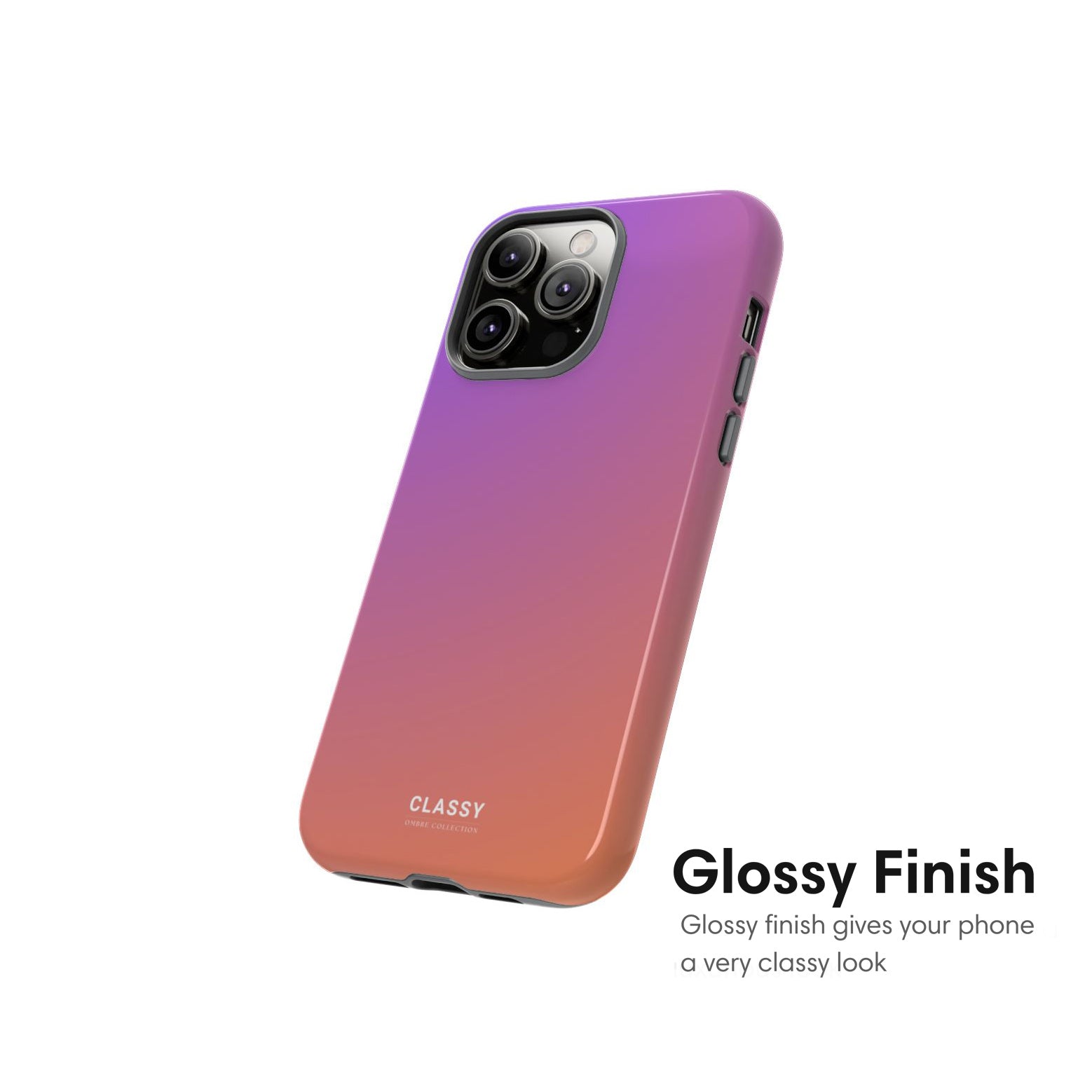 Purple and Orange Ombre Tough Case glossy