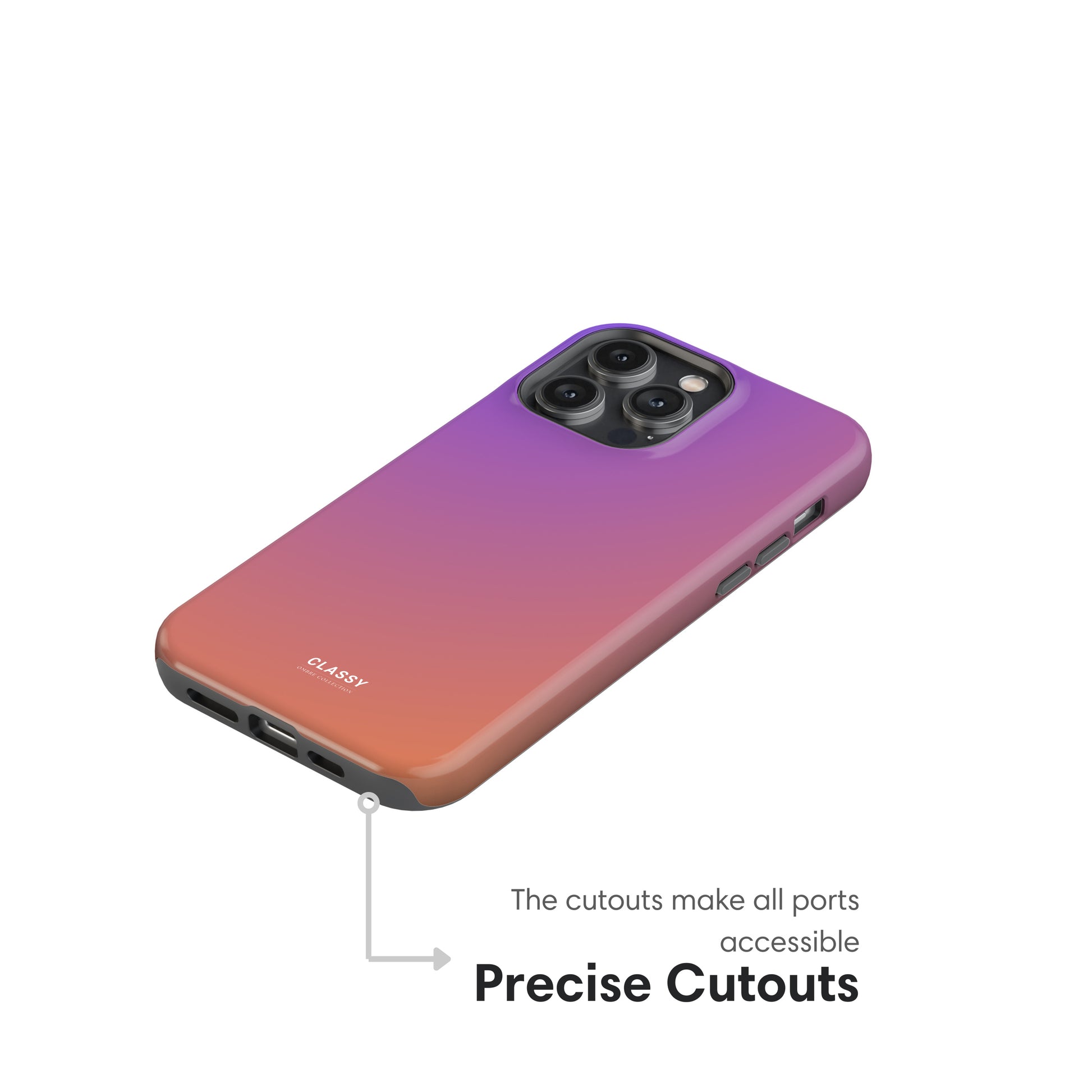 Purple and Orange Ombre Tough Case cutouts