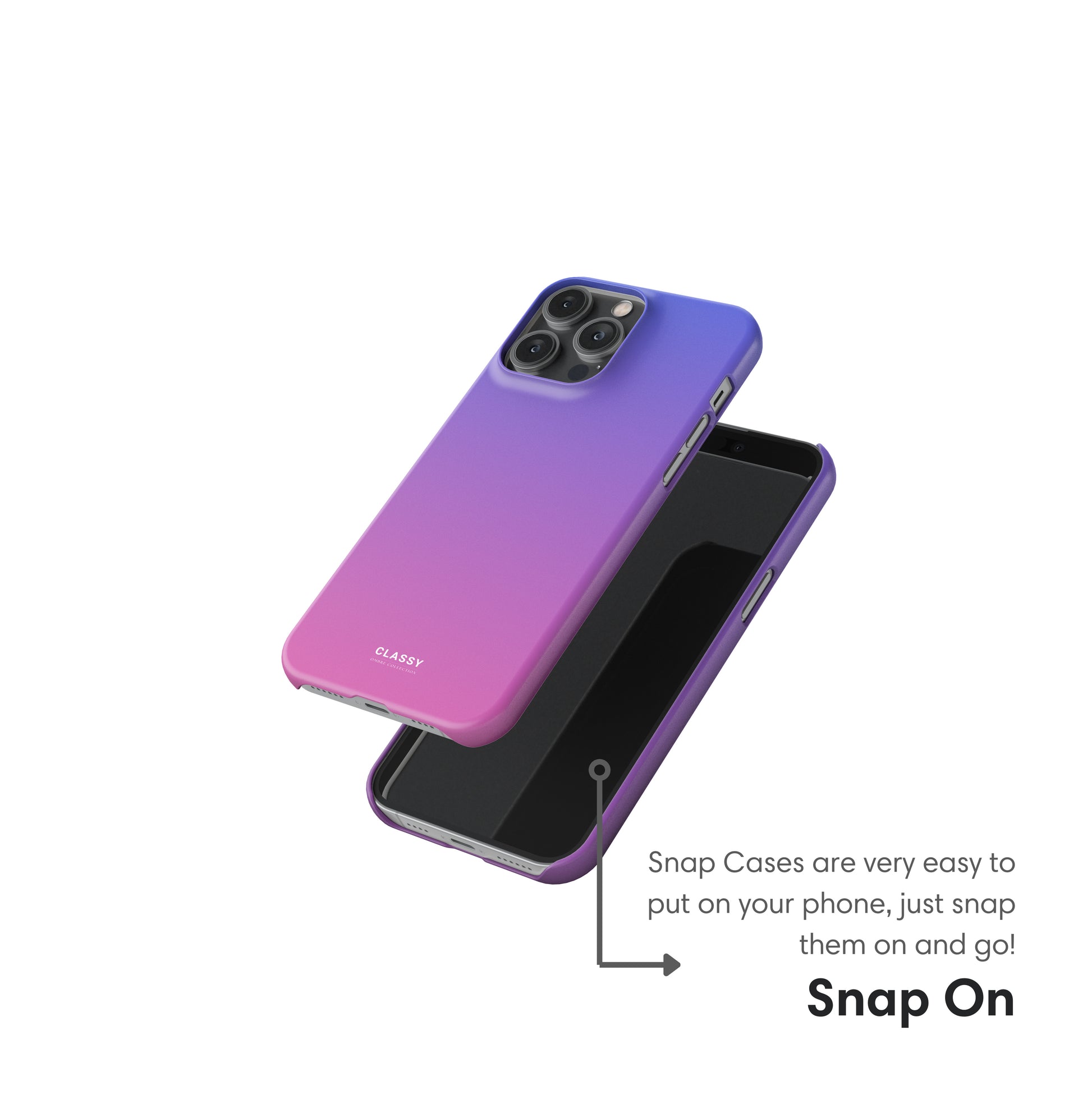 Blue and Pink Ombre Snap Case snap on