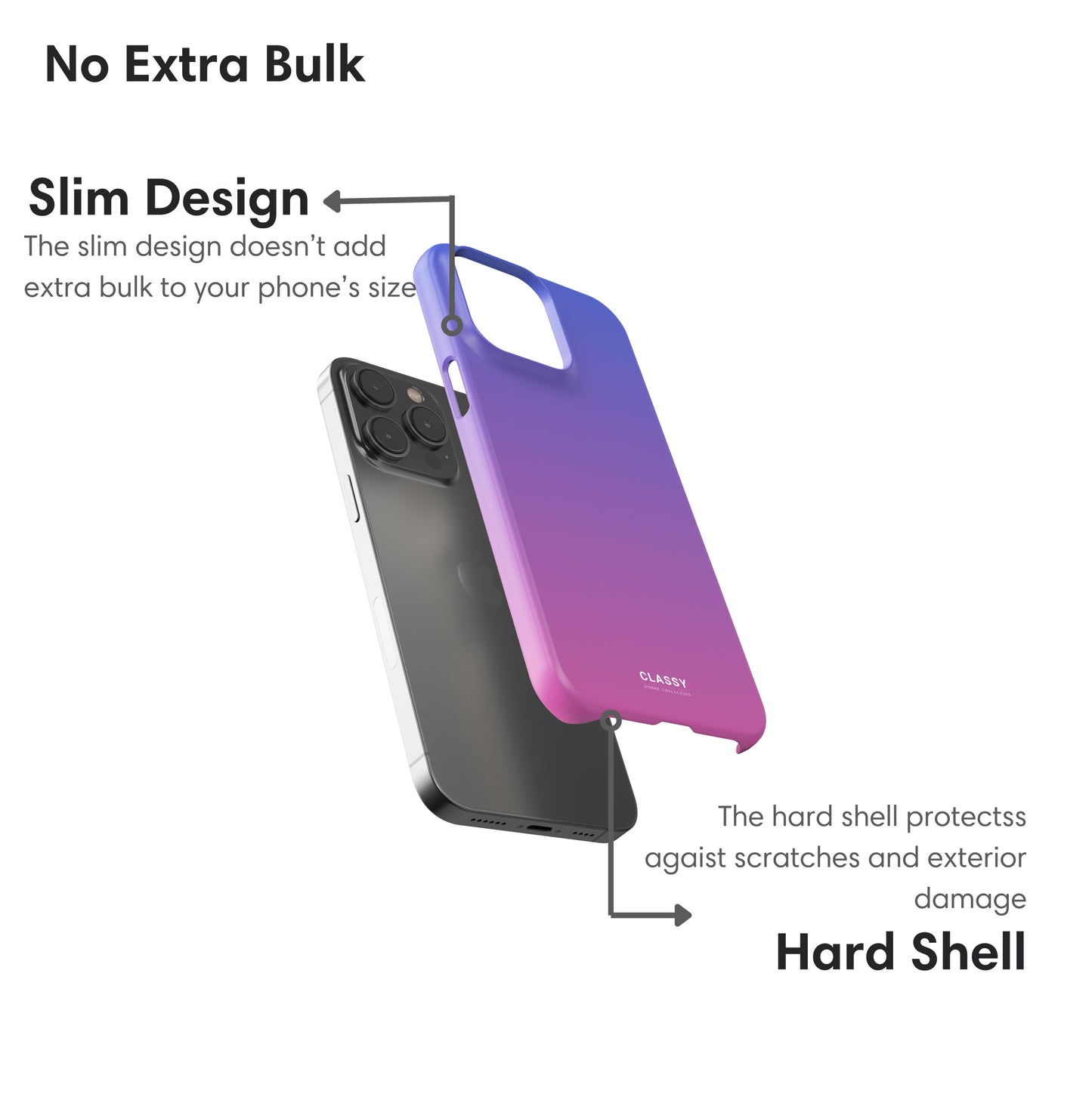 Blue and Pink Ombre Snap Case layers