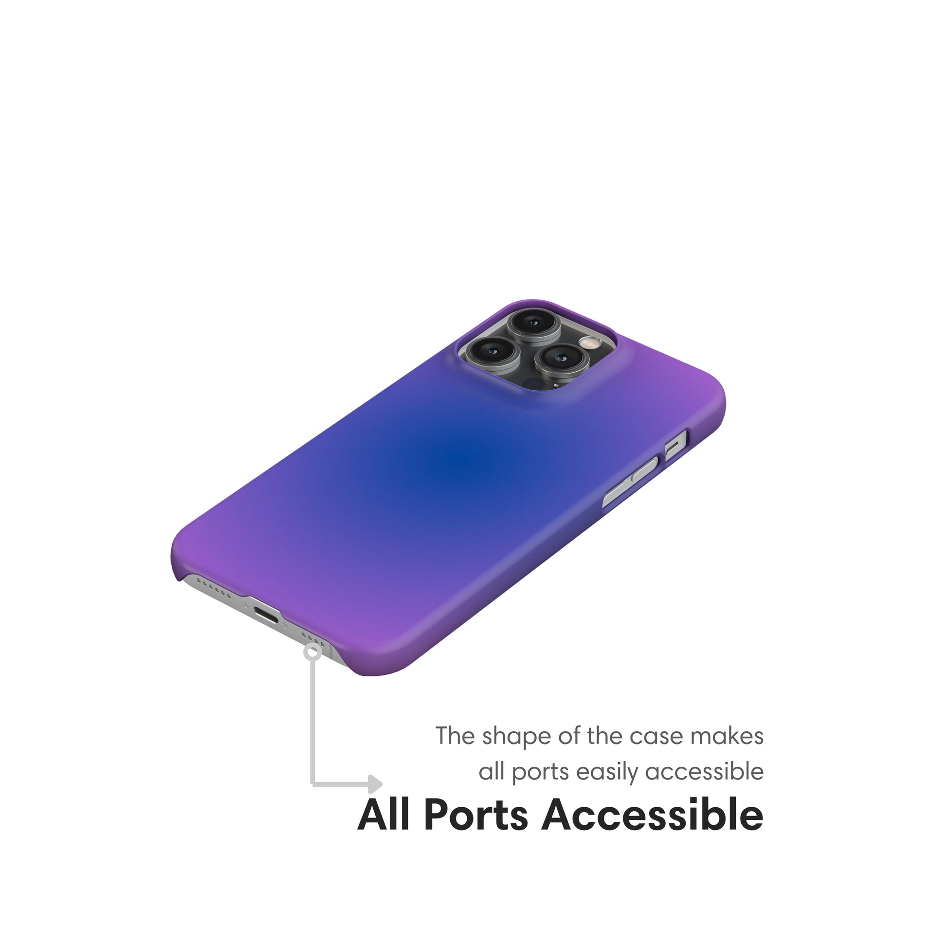 Blue Ombre Snap Case ports