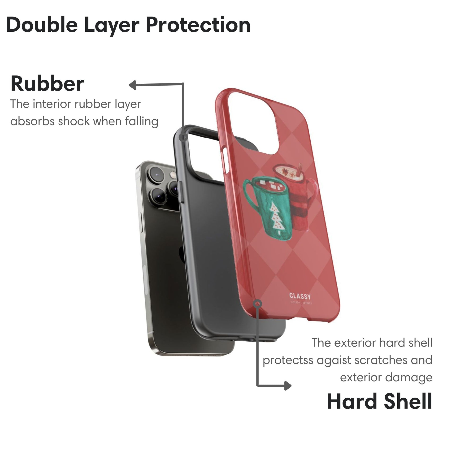 Christmas Tough Case with Mugs layers