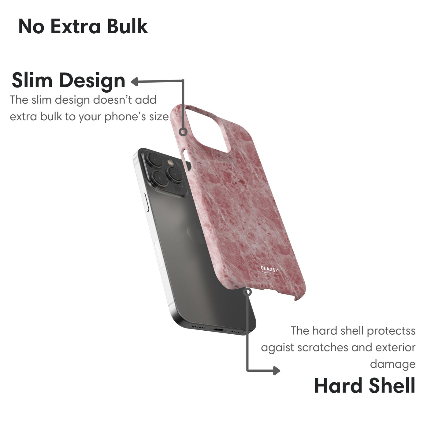 Red Marble Snap Case layers