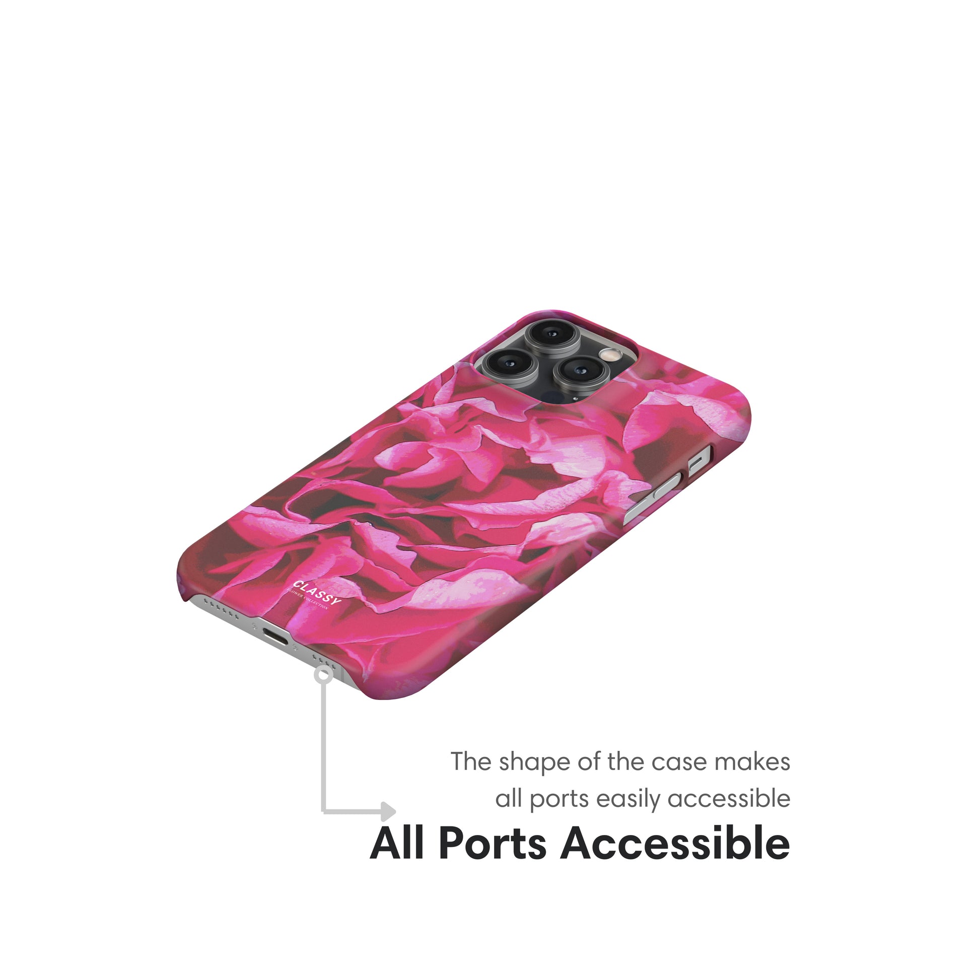 Pink Flowers Snap Case ports