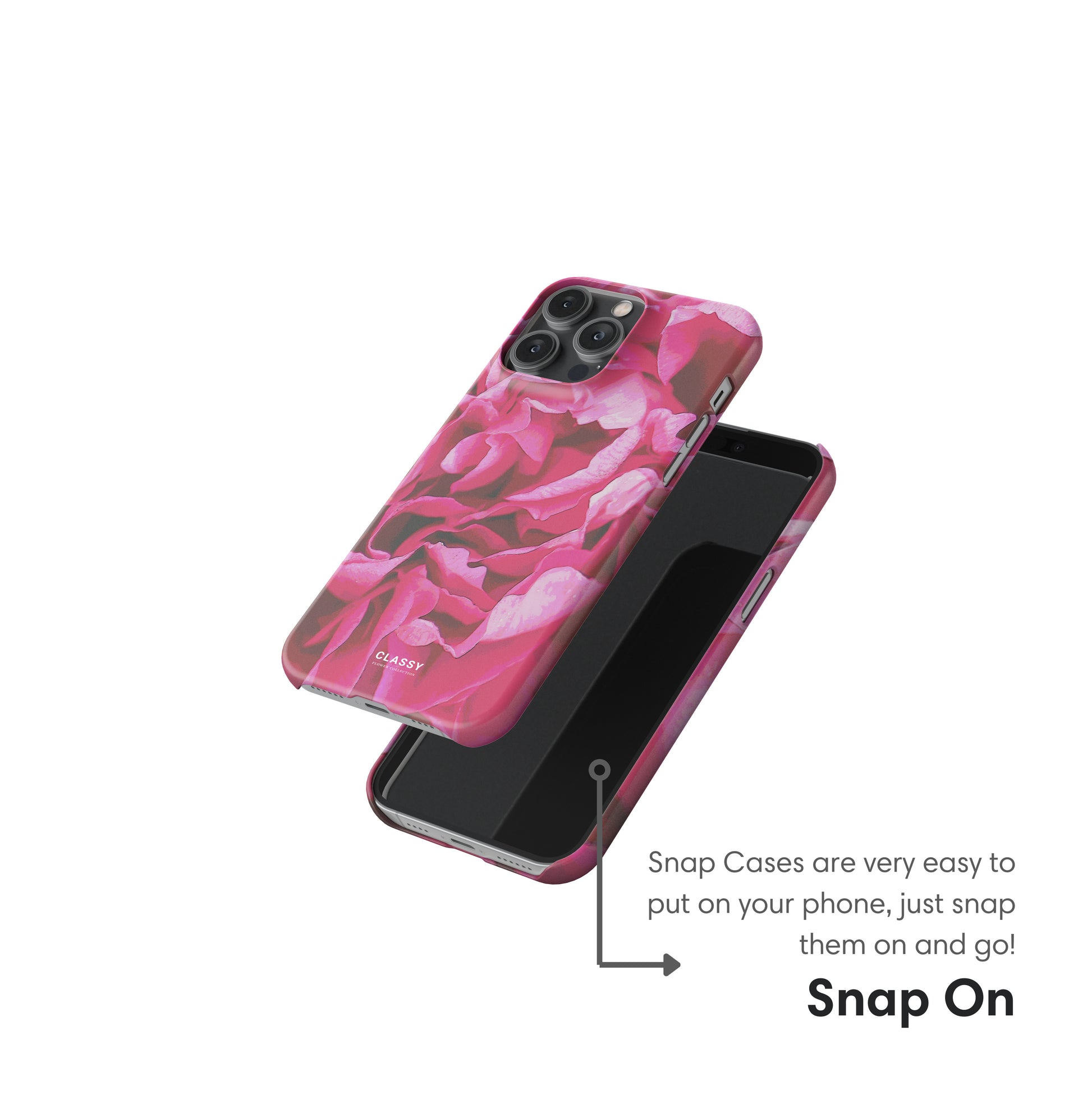 Pink Flowers Snap Case snap on