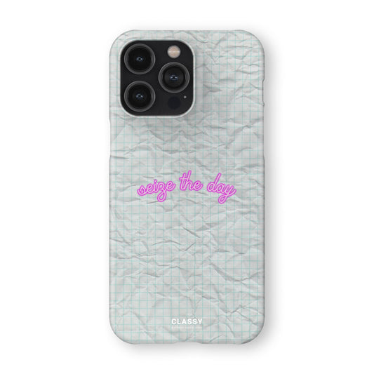 Seize the Day | White Snap Case front