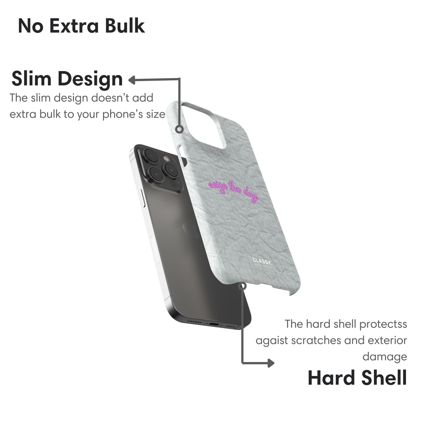 Seize the Day | White Snap Case layers