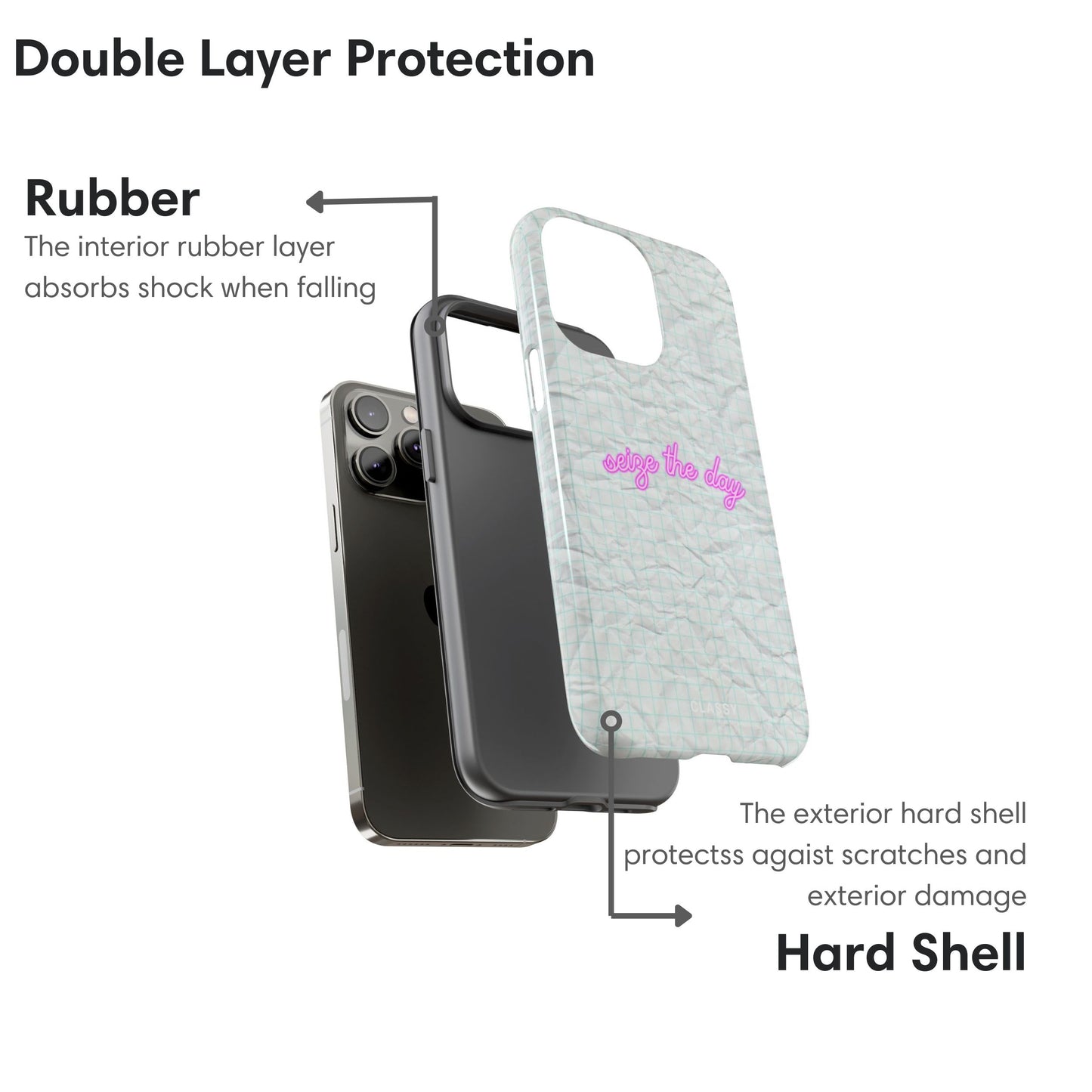 Seige the Day | White Paper Background Tough Case layers