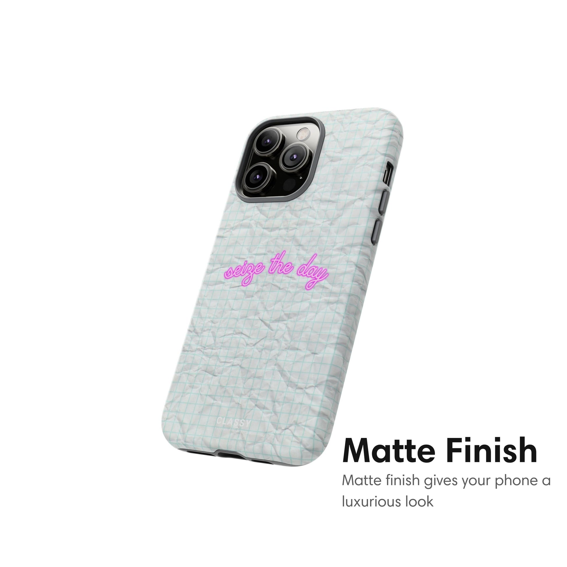 Seige the Day | White Paper Background Tough Case matte