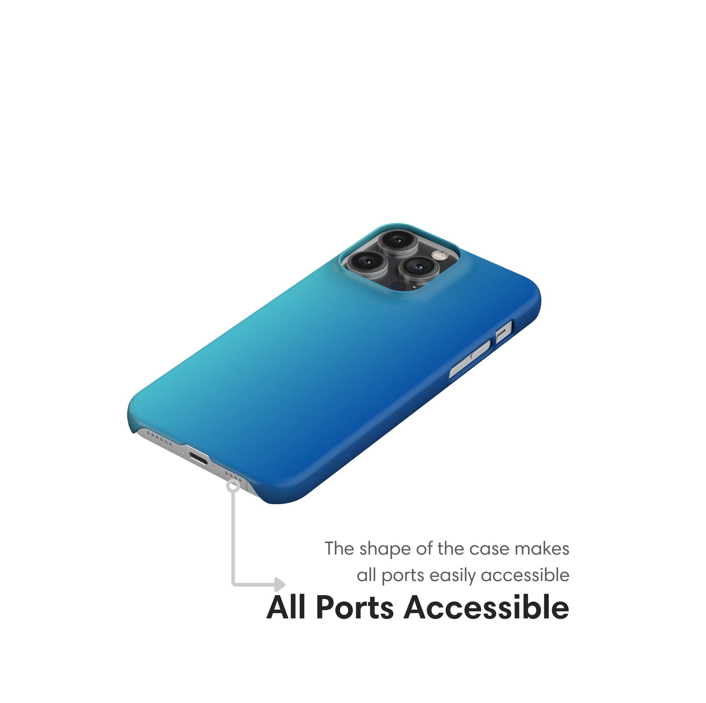 Blue Ombre Snap Case ports