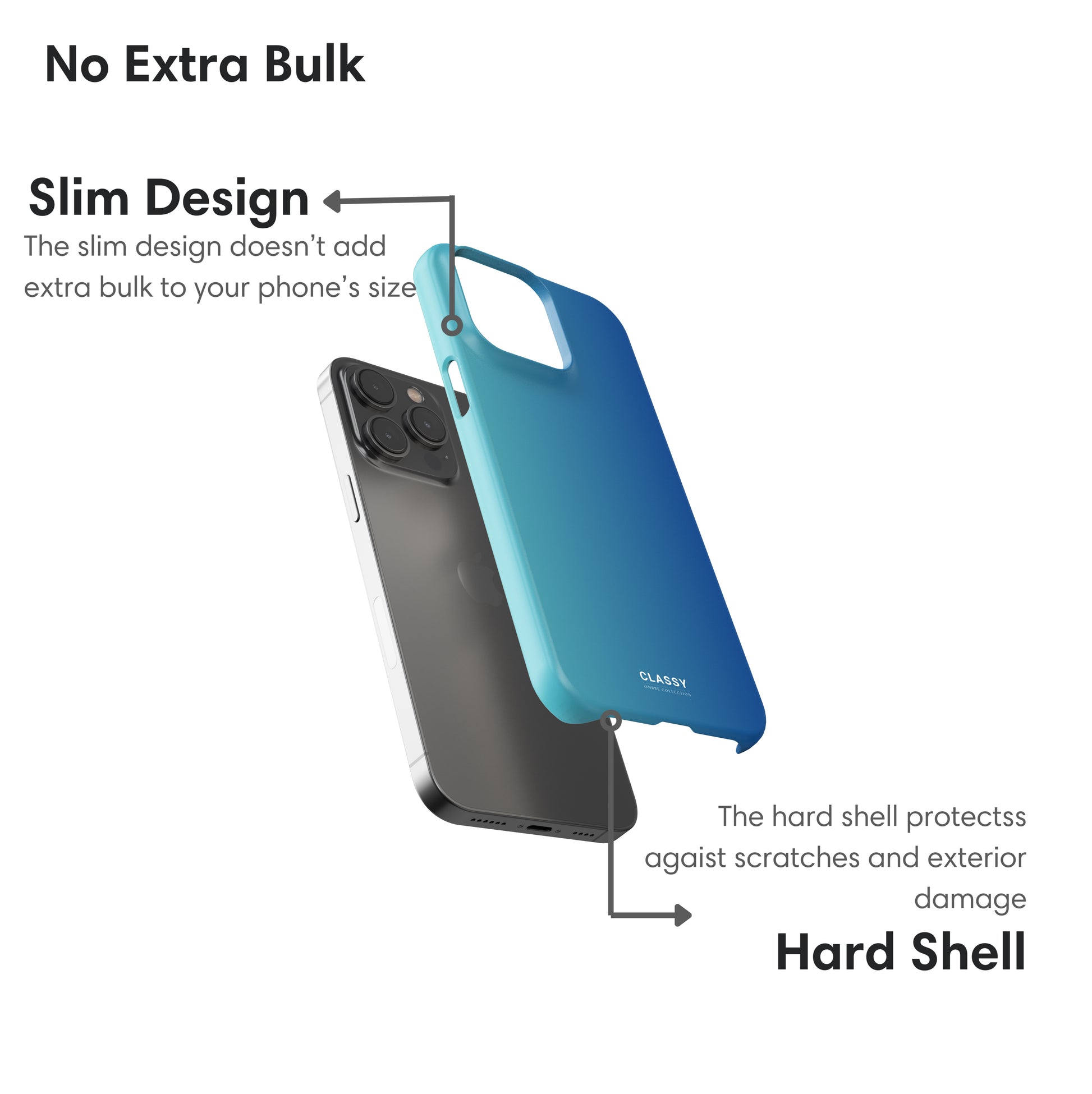 Blue Ombre Snap Case layers