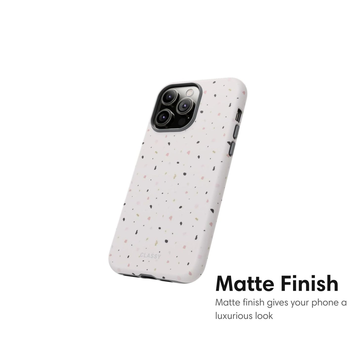White Dots Tough Case - Classy Cases - Phone Case - iPhone 17 - Glossy -