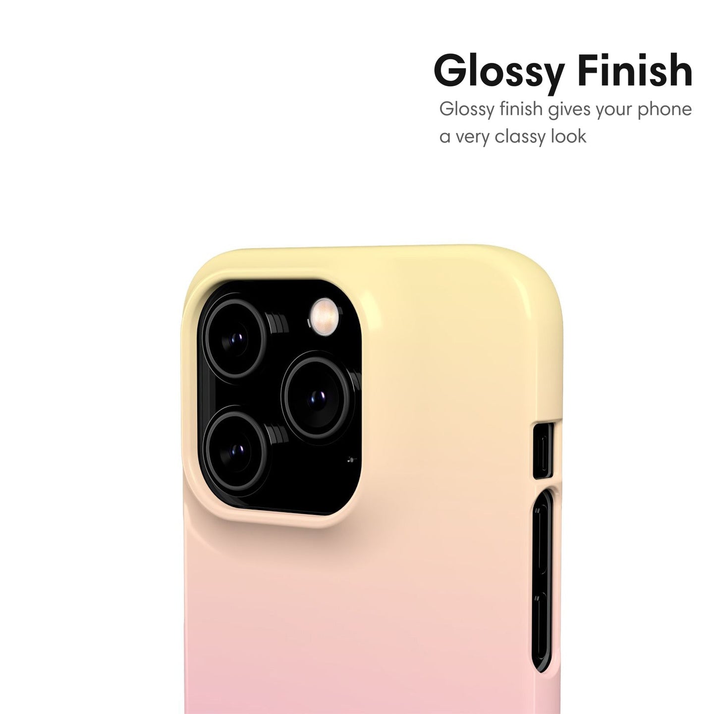 Yellow and Light Pink Ombre Snap Case - Classy Cases - Phone Case - iPhone 17 - Glossy -