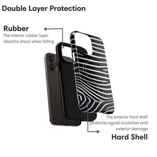 Zebra Stripes Pattern MagSafe Tough Case - Classy Cases - Phone Case - iPhone 17 - Glossy -