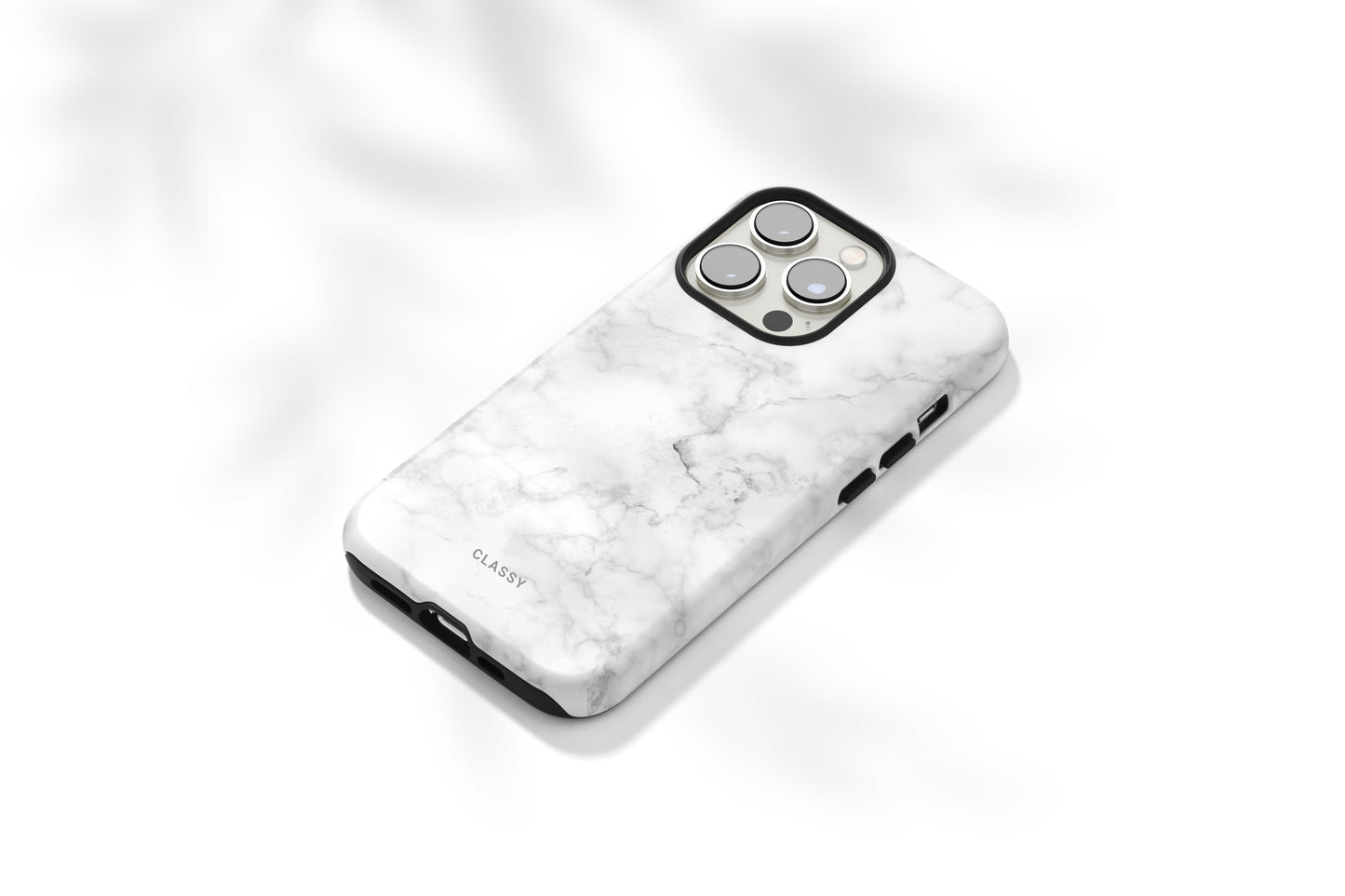White Marble Tough Case - Classy Cases - Phone Case - Samsung Galaxy S22 - Glossy -