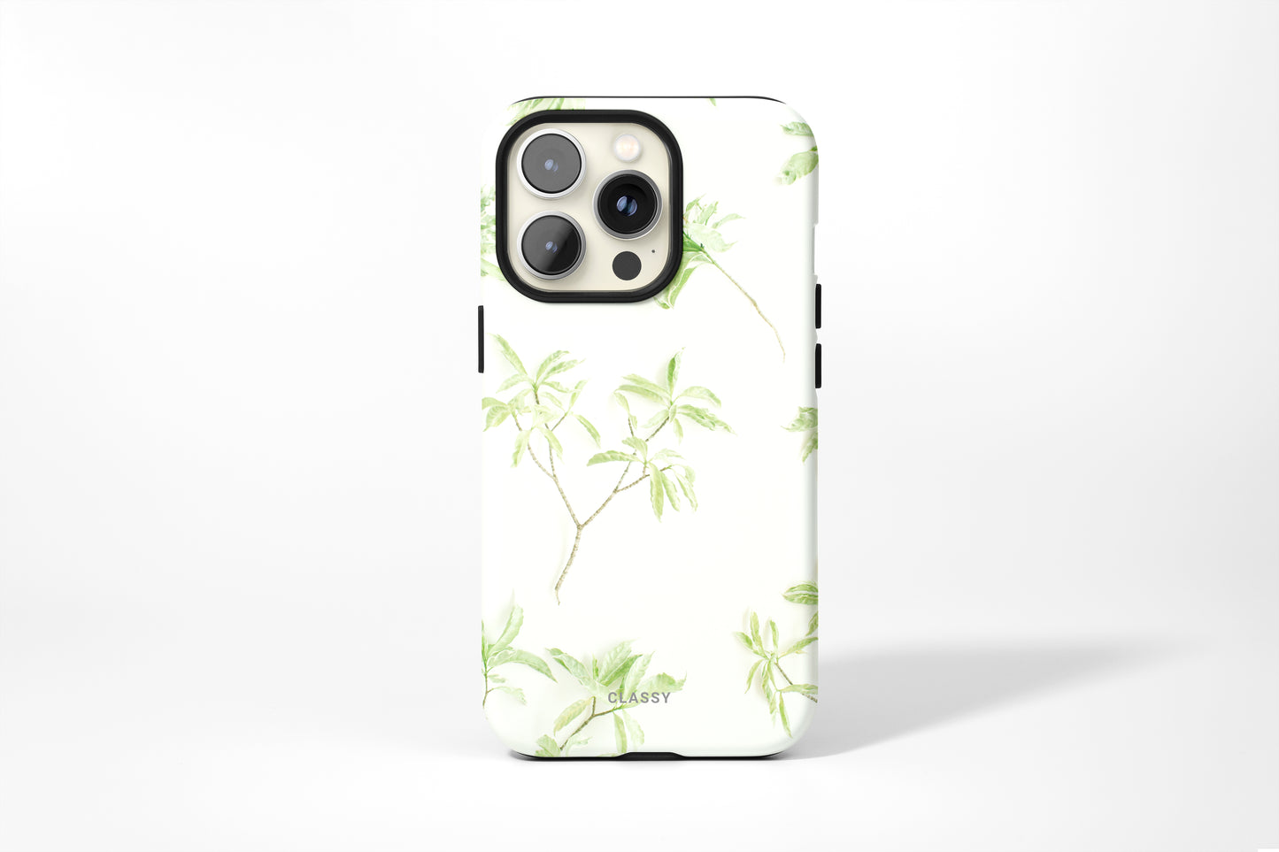 Little Leaves White Tough Case - Classy Cases - Phone Case - Samsung Galaxy S22 - Glossy -