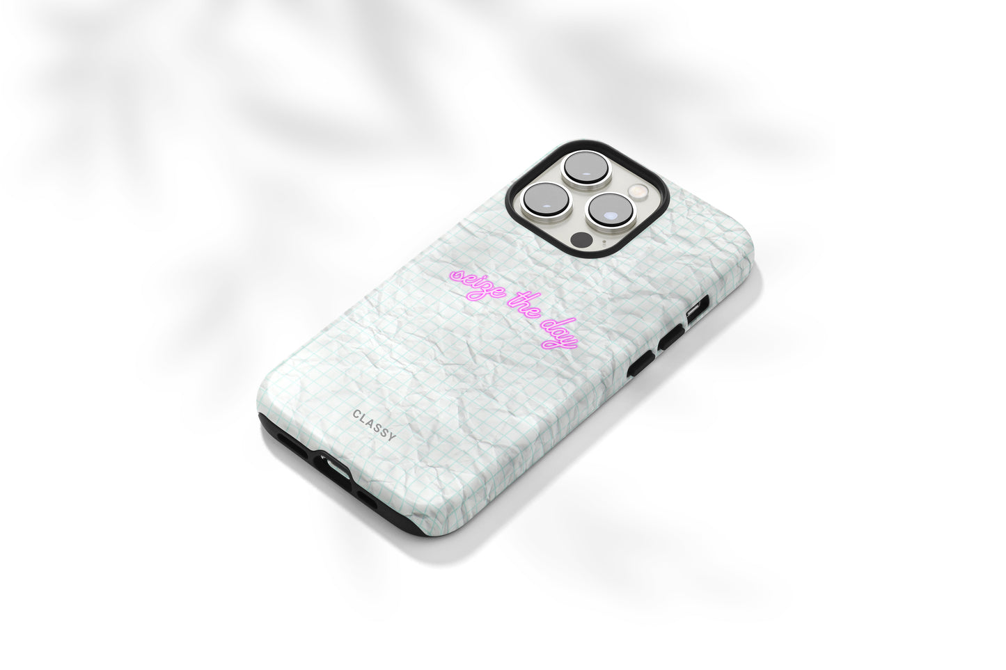 Seige the Day | White Paper Background Tough Case - Classy Cases - Phone Case - Samsung Galaxy S22 - Glossy -