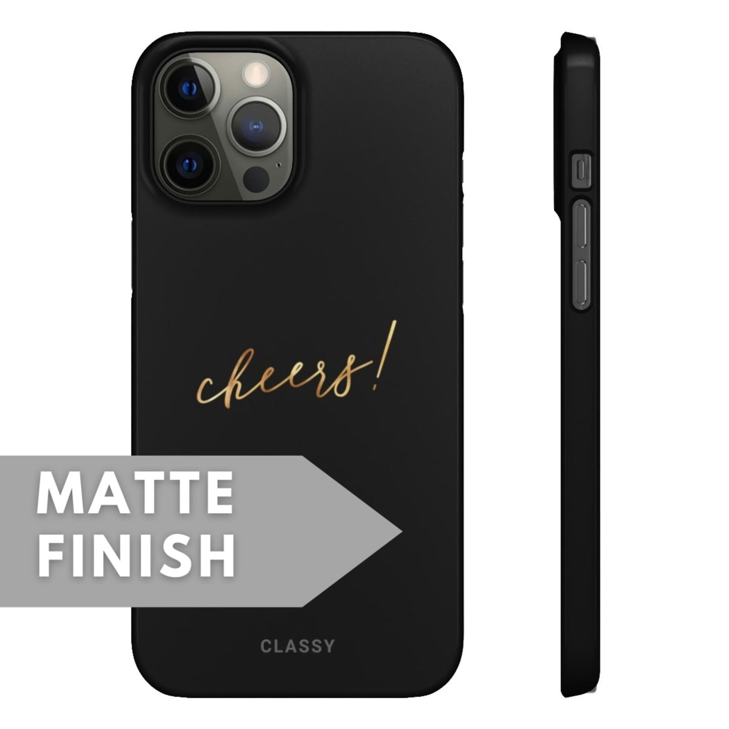 Black and Gold Cheers Snap Case - Classy Cases