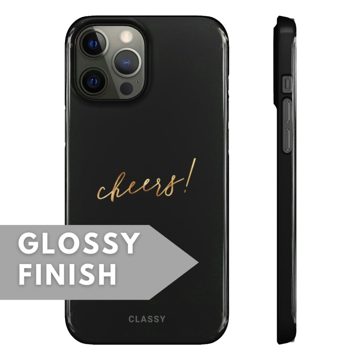 Black and Gold Cheers Snap Case - Classy Cases