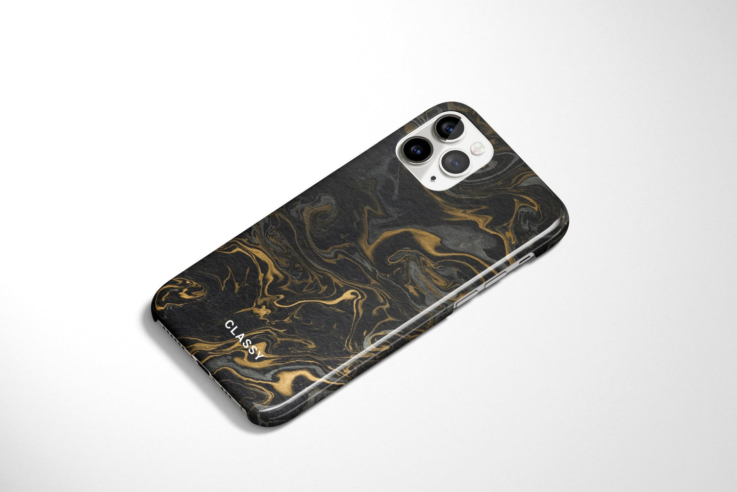 Black and Gold Marble Snap Case - Classy Cases - Phone Case - iPhone 12 Pro Max - Glossy -