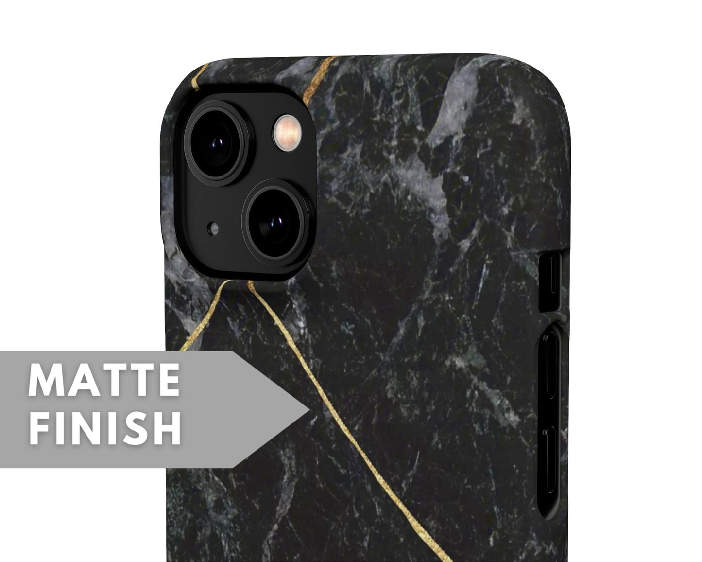Black and Gold Marble Snap Case - Classy Cases - Phone Case - iPhone 14 - Glossy -