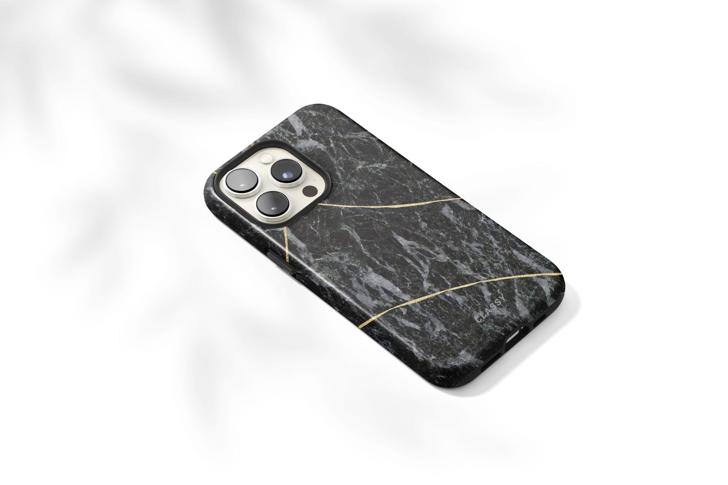 Black and Gold Marble Tough Case - Classy Cases - Phone Case - iPhone 15 - Glossy -