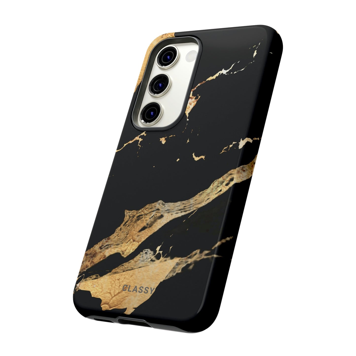 Black and Gold Marble Tough Case - Classy Cases - Phone Case - Samsung Galaxy S23 - Glossy -