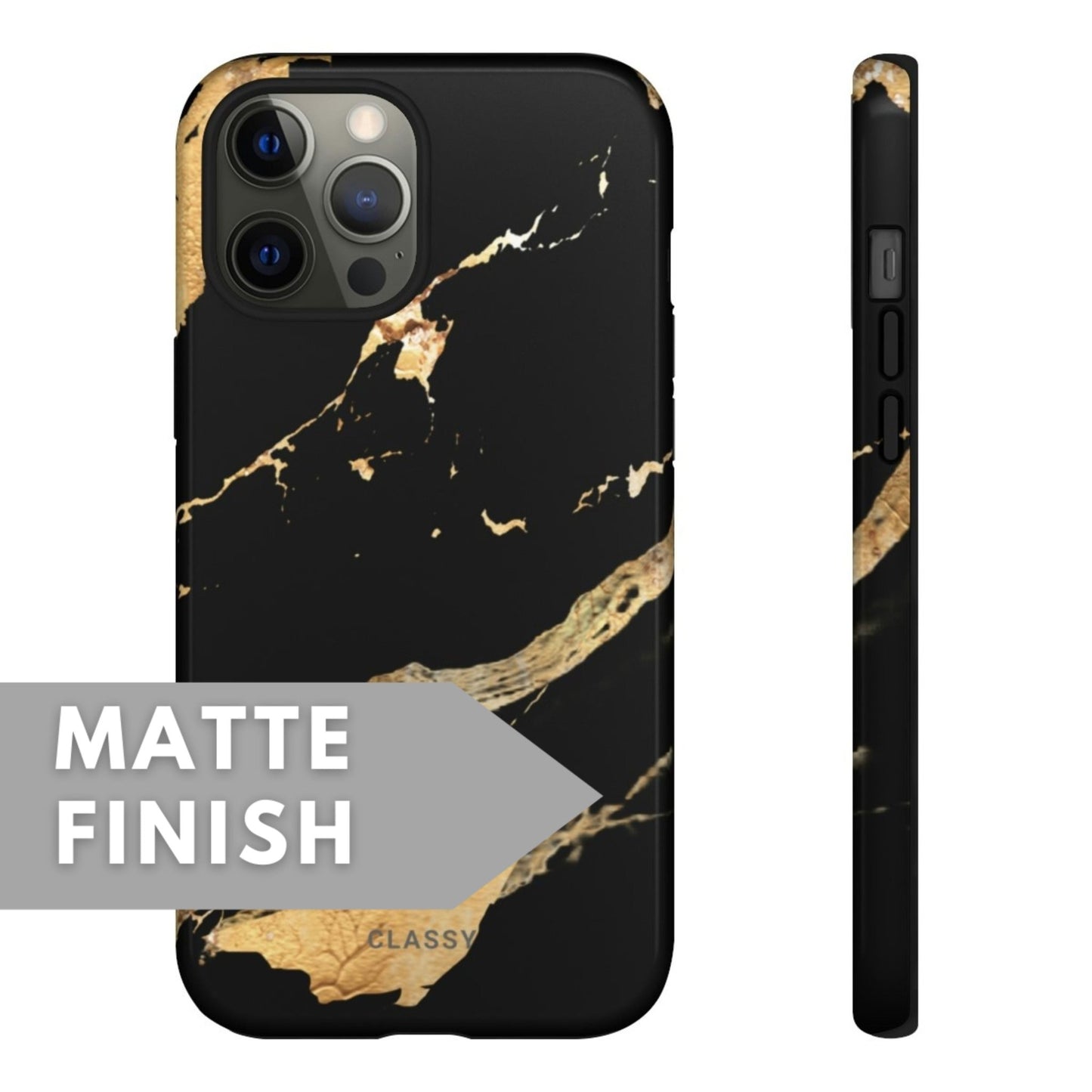 Black and Gold Marble Tough Case - Classy Cases - Phone Case - Samsung Galaxy S23 - Glossy -