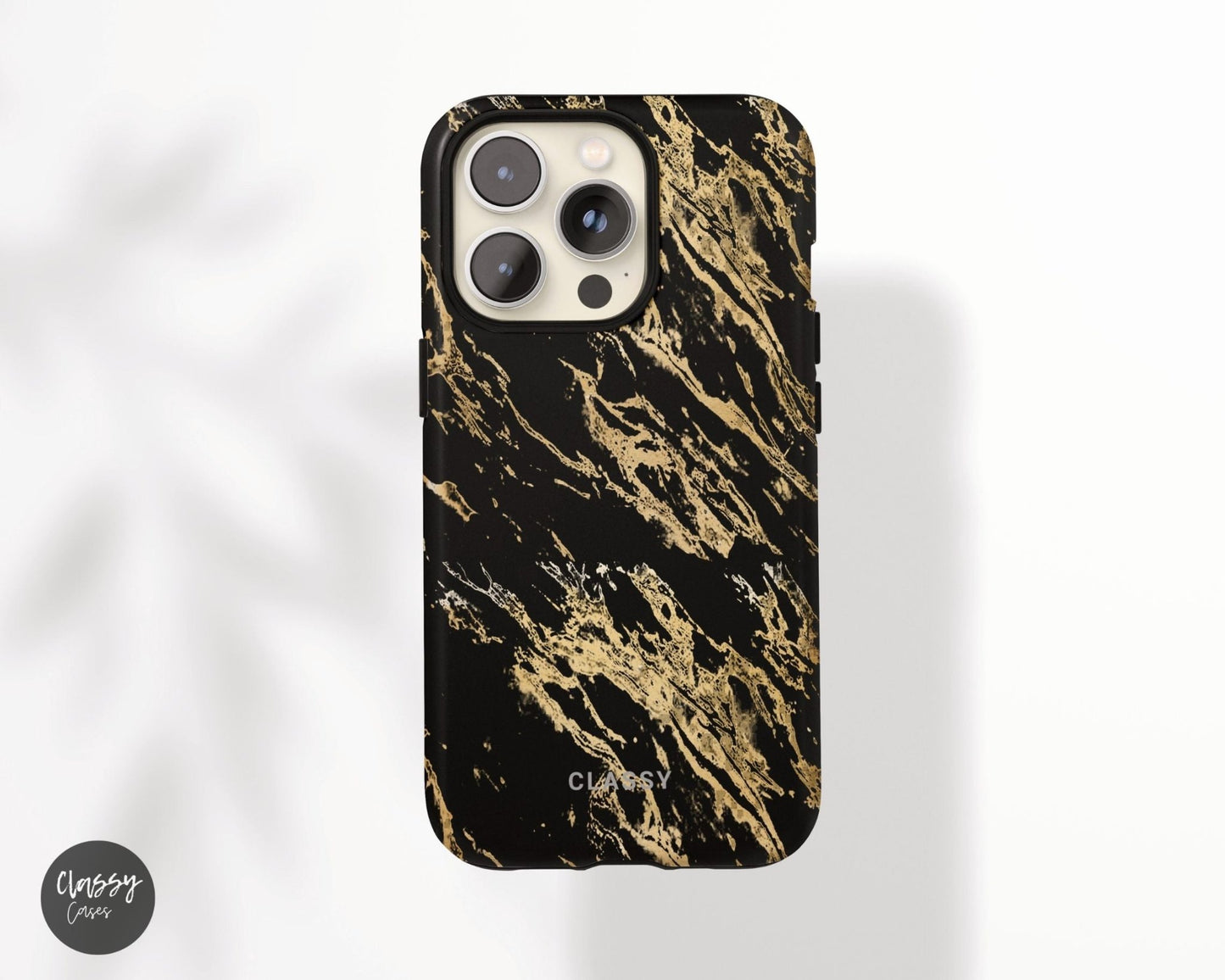 Black and Gold Pattern Tough Case - Classy Cases - Phone Case - iPhone 12 Pro Max - Glossy -