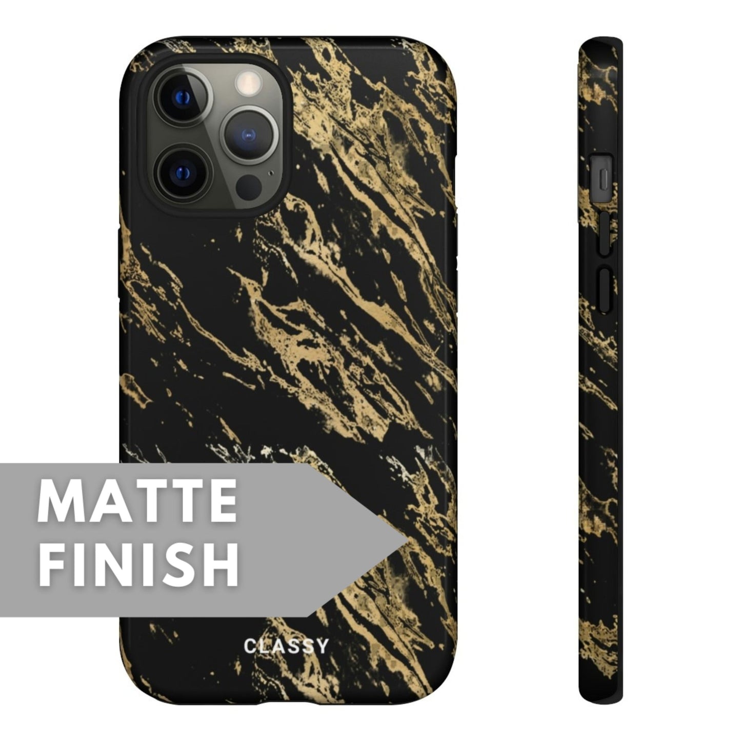 Black and Gold Pattern Tough Case - Classy Cases - Phone Case - Samsung Galaxy S23 - Matte -