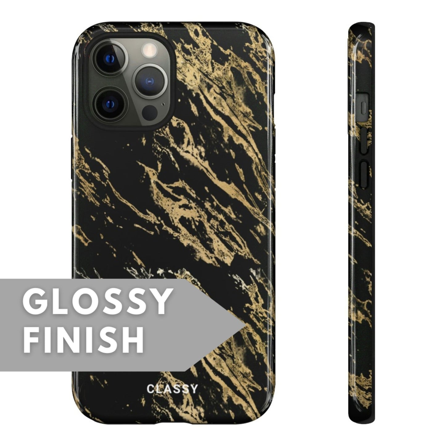 Black and Gold Pattern Tough Case - Classy Cases - Phone Case - Samsung Galaxy S23 - Matte -