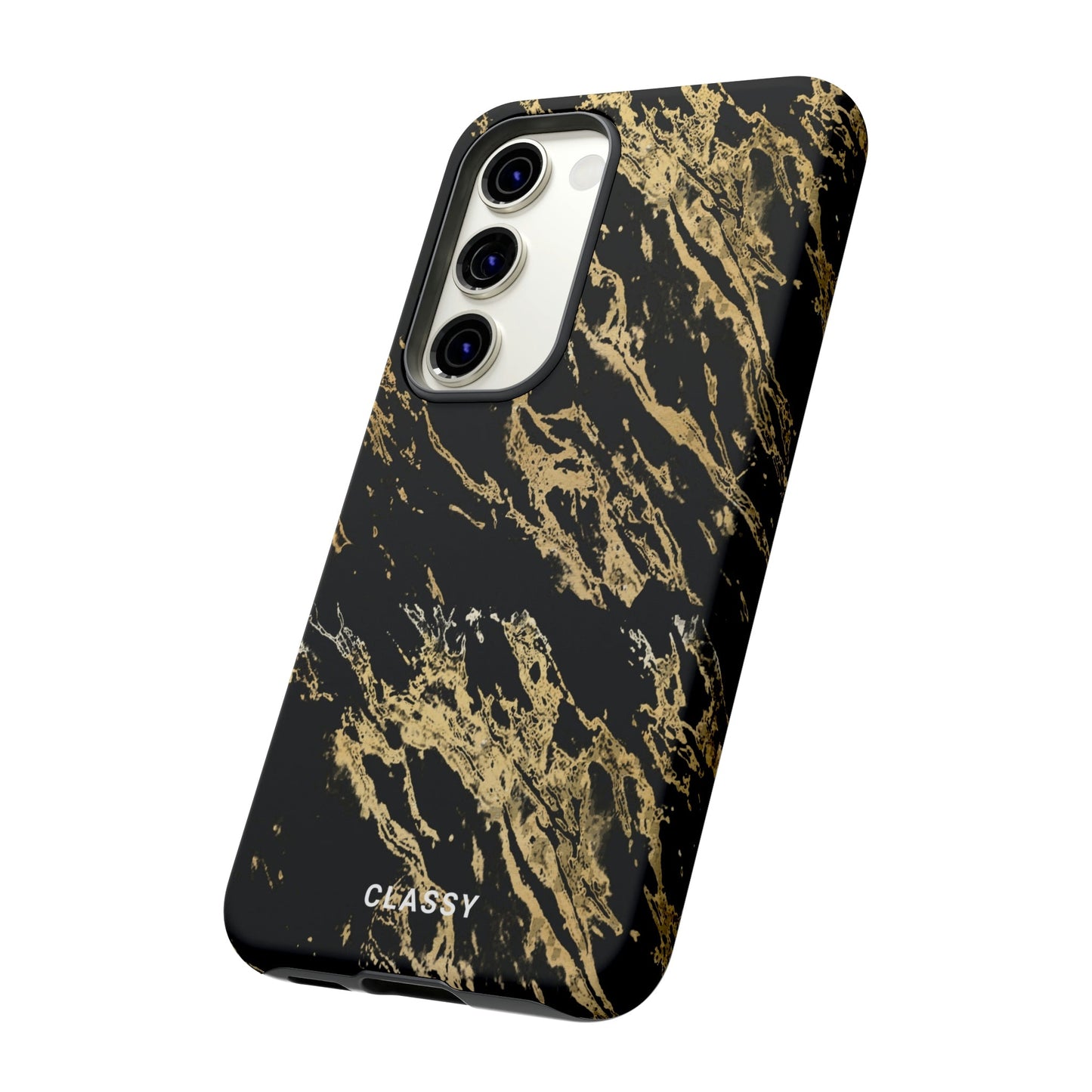 Black and Gold Pattern Tough Case - Classy Cases - Phone Case - Samsung Galaxy S23 - Matte -