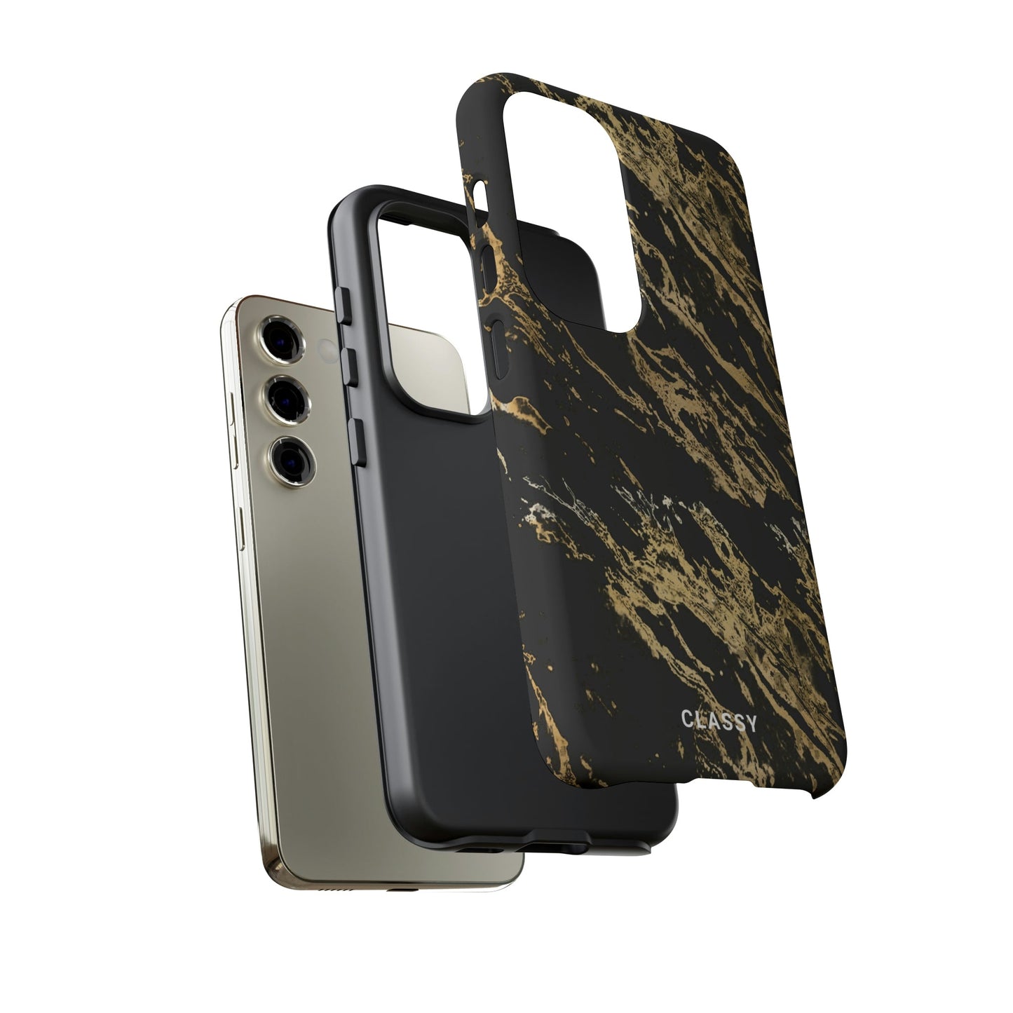 Black and Gold Pattern Tough Case - Classy Cases - Phone Case - Samsung Galaxy S23 - Matte -