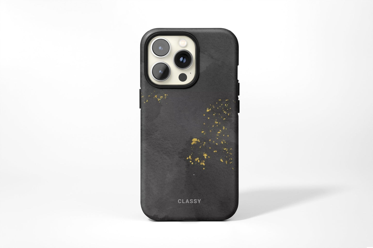 Black and Gold Tough Case with Sprinkles - Classy Cases - Phone Case - iPhone 12 Pro Max - Glossy -