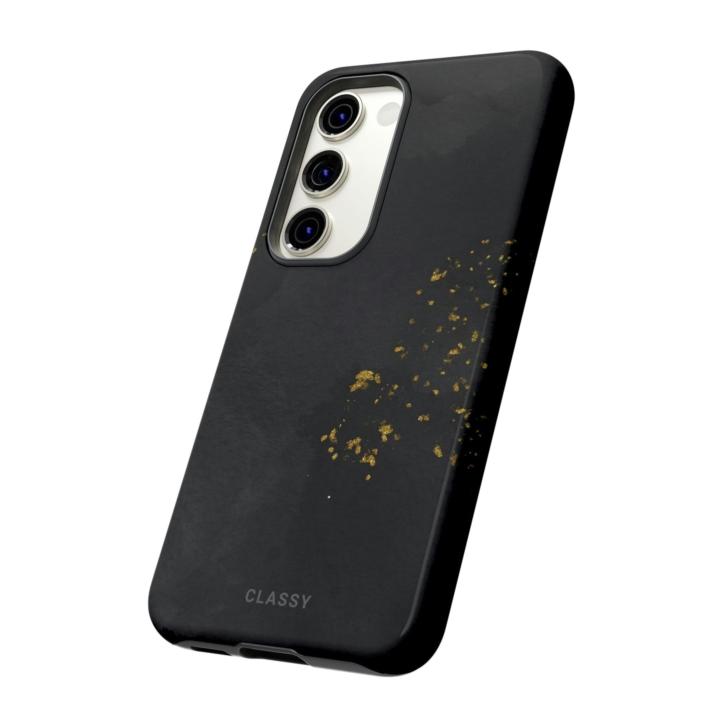 Black and Gold Tough Case with Sprinkles - Classy Cases - Phone Case - Samsung Galaxy S23 - Glossy -