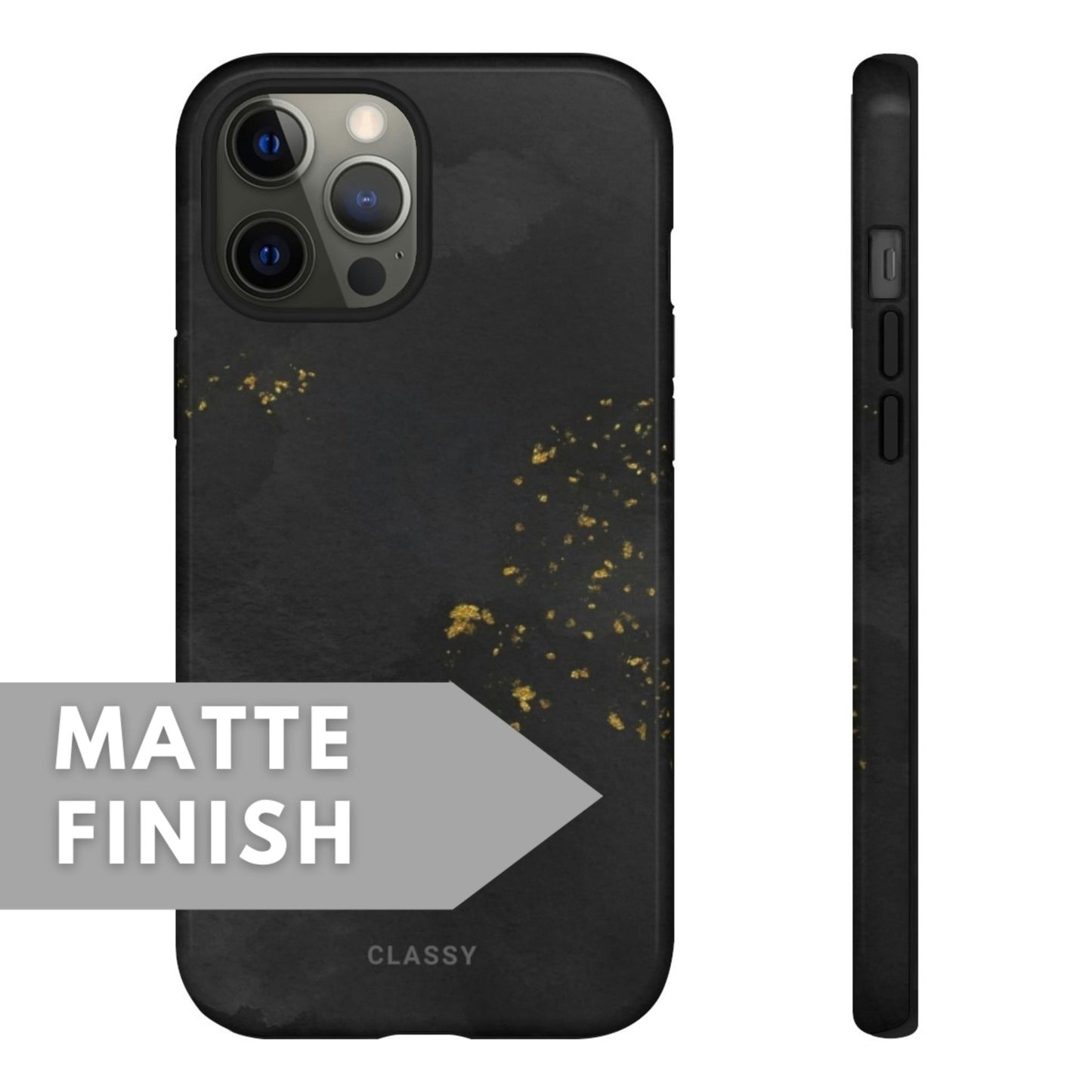 Black and Gold Tough Case with Sprinkles - Classy Cases - Phone Case - Samsung Galaxy S23 - Glossy -