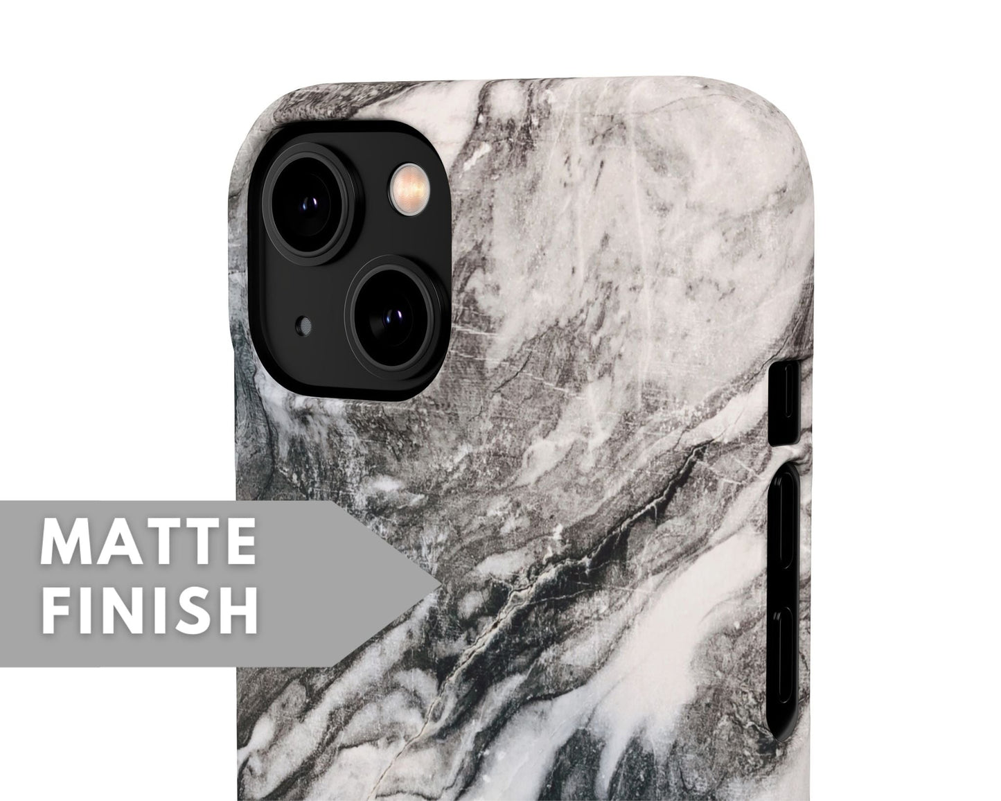 Black and White Marble Snap Case - Classy Cases - Phone Case - iPhone 14 - Glossy -