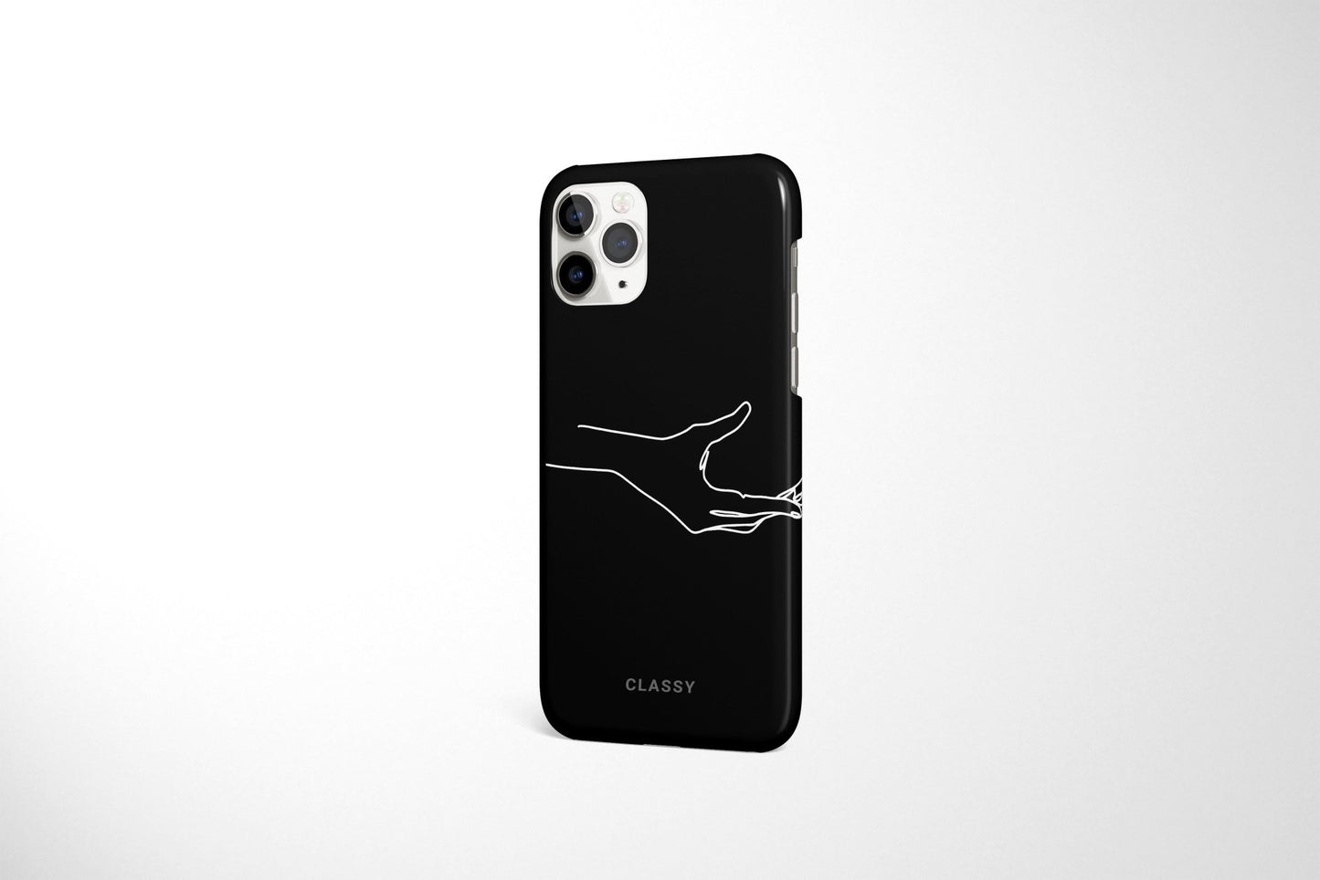 Black Couple Hand Snap Case - Classy Cases - Phone Case - iPhone 12 Pro Max - Glossy -