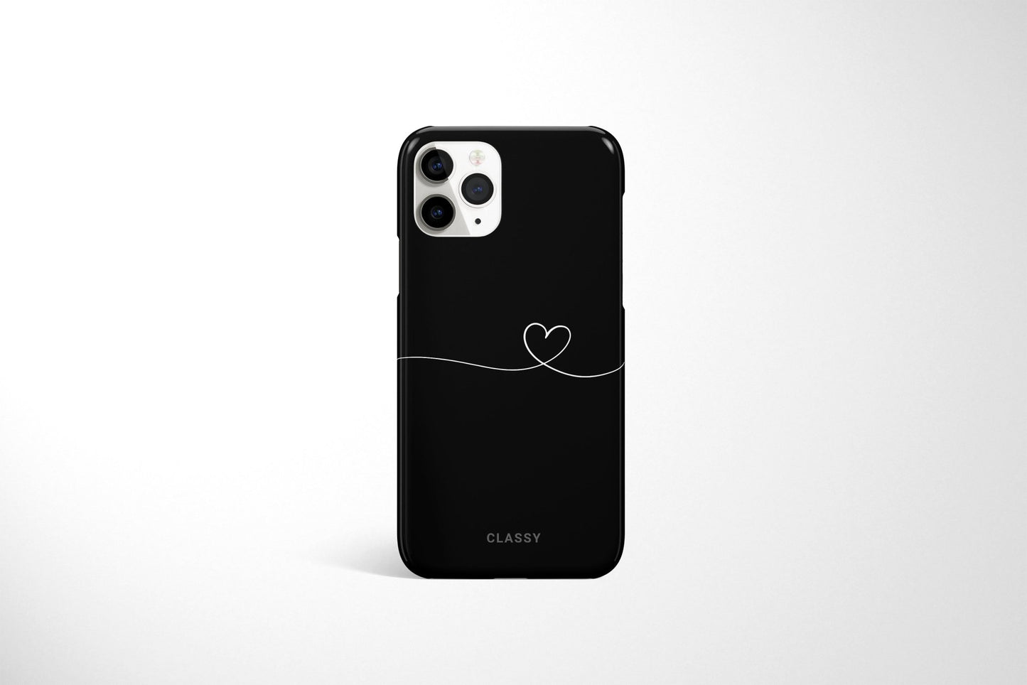 Black Couple Snap Case | Line Heart - Classy Cases - Phone Case - iPhone 12 Pro Max - Glossy -