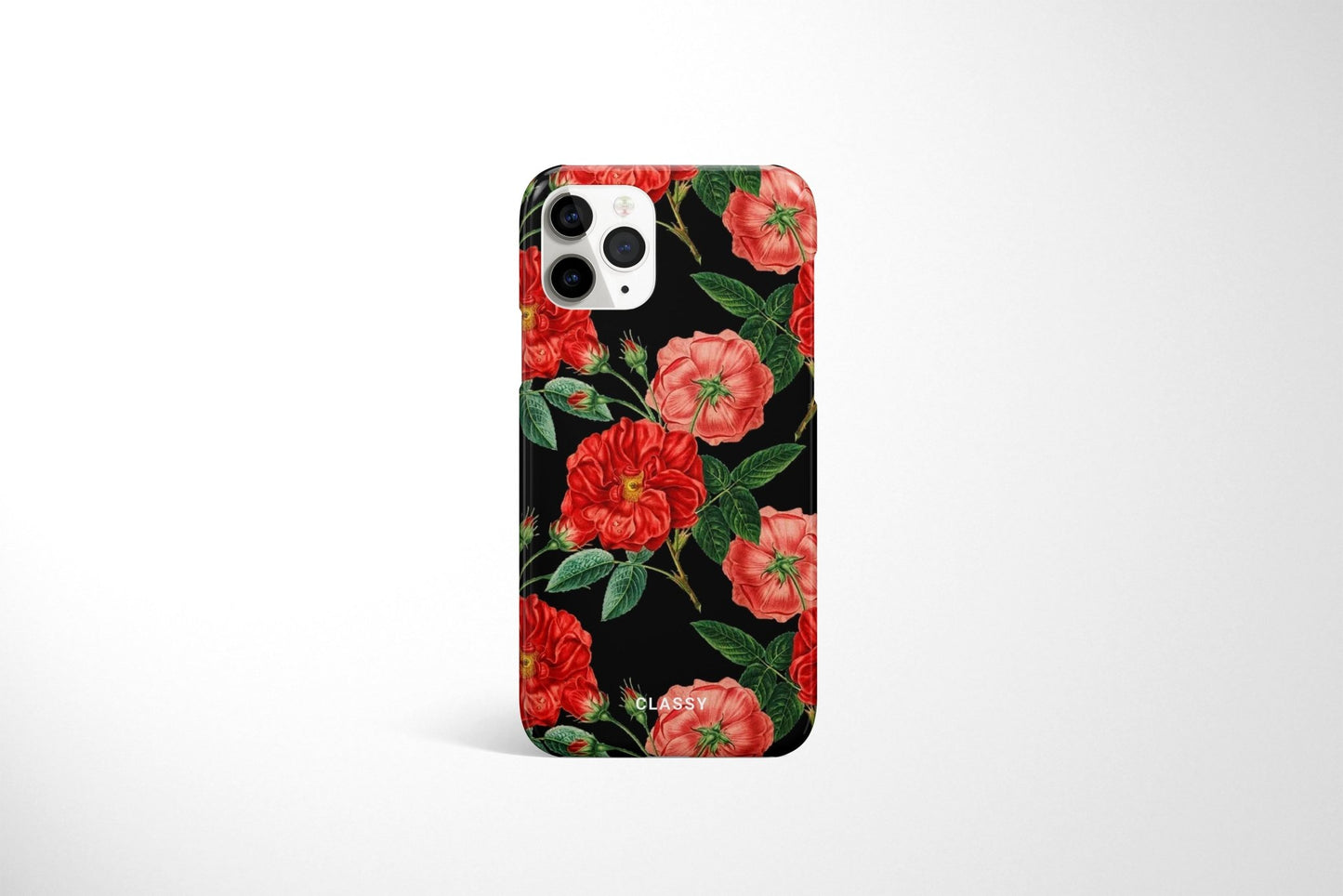 Black Flowers Snap Case - Classy Cases - Phone Case - iPhone 12 Pro Max - Glossy -