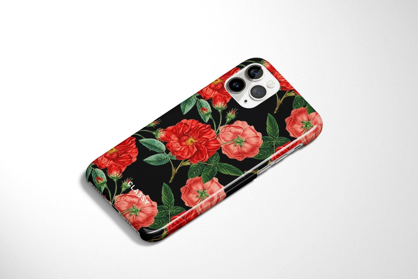 Black Flowers Snap Case - Classy Cases - Phone Case - iPhone 12 Pro Max - Glossy -