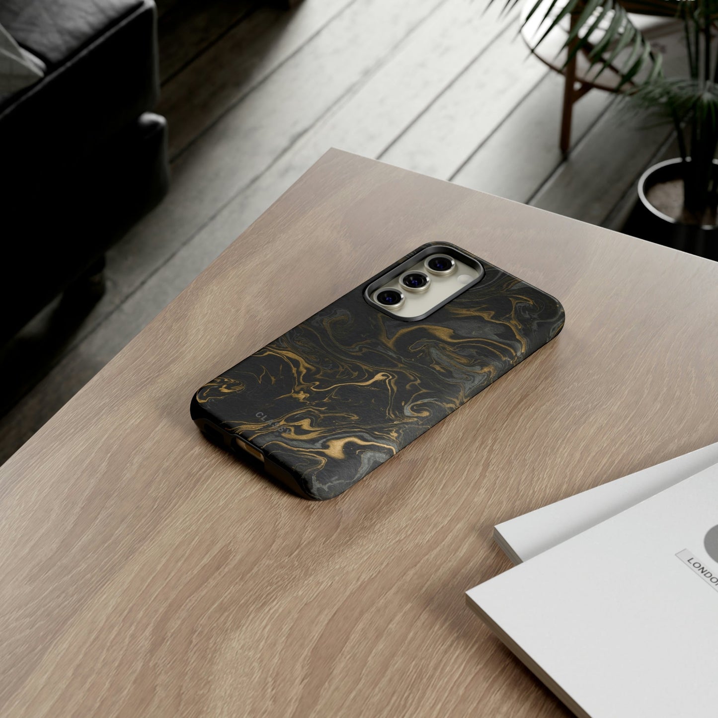 Black Gold Marble Tough Case - Classy Cases - Phone Case - Samsung Galaxy S23 - Glossy -