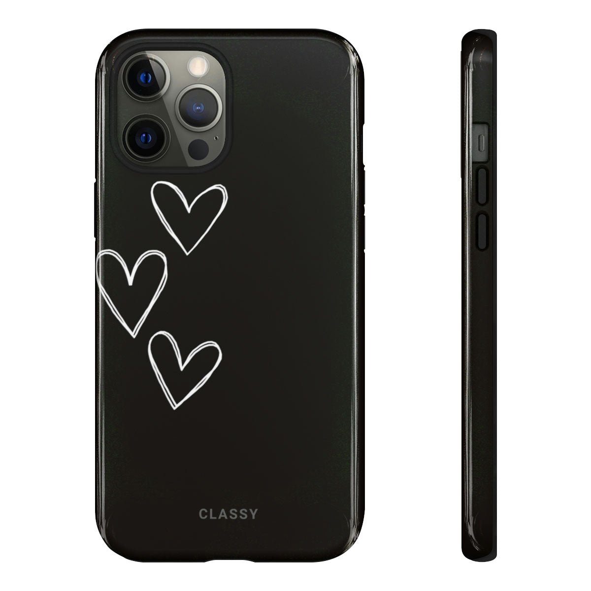 Black Hearts Couple Tough Case - Classy Cases - Phone Case - iPhone 12 Pro Max - Glossy -