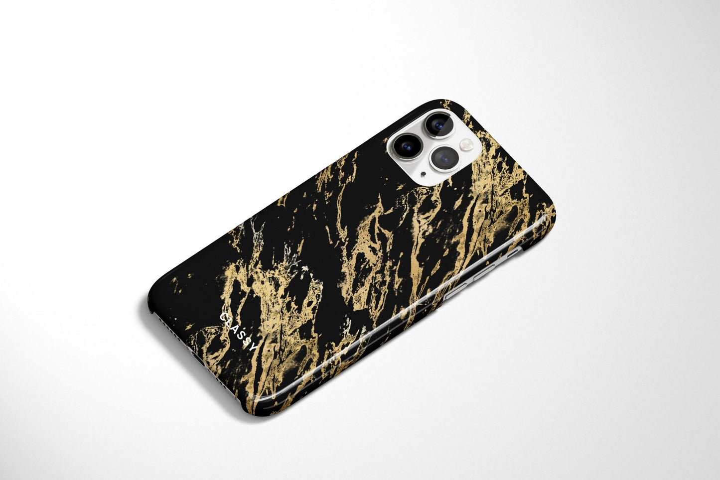 Black Snap Case with Gold Pattern - Classy Cases - Phone Case - iPhone 12 Pro Max - Glossy -